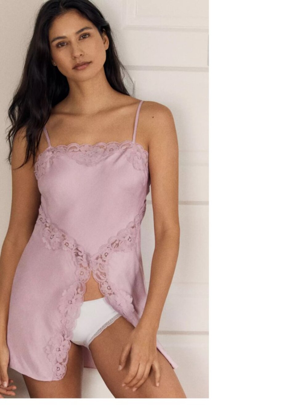 Anthropologie LyreBird Silky Lace Fly Away Cami TOP SIZE L new LILAC color nwt